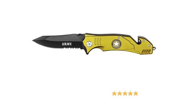 Amazon Com 4 5 United States Usa Army Pocket Folding Knife Army With Rescue Seat Belt Cutter Glass Breaker Overall Size Approx 8 25 Tactical Knives Sports Outdoors
