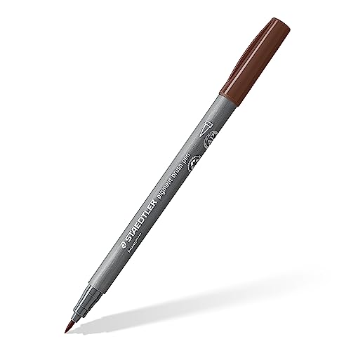STAEDTLER 371-76 Pigment Arts Brush Pen - Brown (Box of 10)