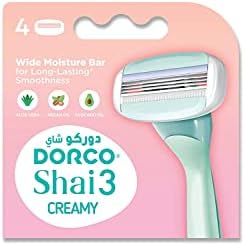 Saudi Razor Dorco Shai 3 Creamy Women Razor Blade Refills, 4 Count ' 1 Units price ...