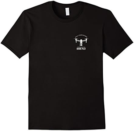 Mens Drone UAV UAS FAA Quadcopter Pilot Part 107 T-Shirt Medium Black