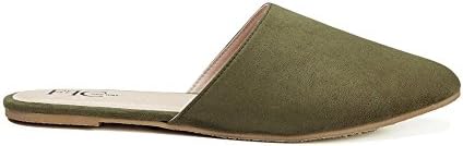 FFC NEW YORK Sabrina Green Microsuede Slip On Mule Flat Sandal Size 10