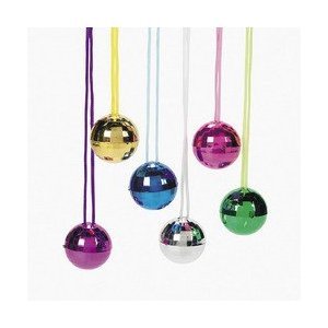 Fun Express Assorted Color Disco Ball Necklaces (1 Dozen)