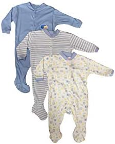 A.Gallu Gatti Long Sleeve Cotton Sleep Suit Romper Set of 3 for Boys (3-6 Months) Blue