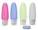 UnaMela Silicone Travel Bottles Leak Proof Travel Toiletry Bottles FDA Certificated,TSA Airline Approved Travel Containers for Shampoo,Lotion,Conditioner with 1 Toothbrush Covers(4pack,3 oz)