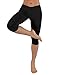 ODODOS Power Flex Yoga Capris Pants Tummy Control Workout Running Non See-through Fabric Yoga Capris Leggingss With Hidden Pocket,Black,Large