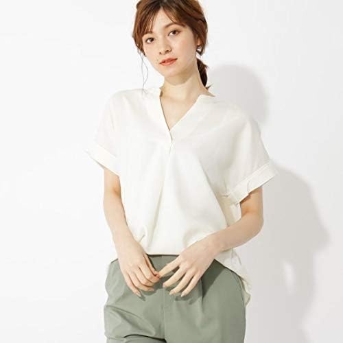 Amazon グローブ シャツ ブラウス 麻調スキッパーbigシャツ レディース アイボリー 004 02 M シャツ ブラウス 通販