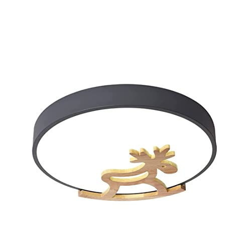 Creative Simple Ceiling Lamp, Wood Decorative Wrought Iron Light, LED Light Source Energy-Saving Children's Room Decoration Lighting Fixtures