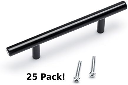 Black Cabinet &amp; Drawer Handles-Bar Handle Pull, Kitchen Cabinet, Bathroom. Stainless Steel, 3 inch spacing. (25 pack) by Frontier Hardware