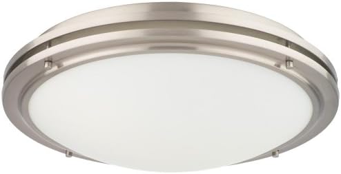 Forecast Lighting F2452-36U West End Two-Light Energy Efficient Flushmount with Etched White Glass, Satin Nickel
