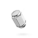 20pcs Silver Bulge Lug Nuts - Metric 12x1.5 Threads - Conical Cone Taper Acorn Seat Closed End - 1.4 inch Length - Installs with 19mm or 3/4 inch Hex Socket
