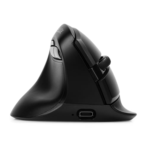 Photo 1 of DeLUX Left Handed Ergonomic Vertical Mouse, Reduce Hands Strain Rechargeable Silent BT Wireless Ergo Mouse with USB Receiver, 6 Buttons and 4000 DPI for Carpal Tunnel (M618ZD-Black)