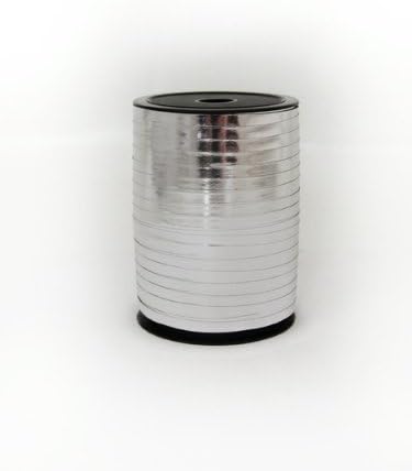 1 roll 5mm x 250m Curling Balloon Ribbon - METALLIC SILVER for Gift Wrapping, Party Favors, Decoration, Florist, Floral & Craft work by Curling Ribbon