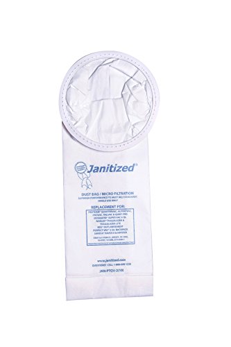 Janitized JAN-PTQV-2(10) Premium Replacement Vaccum Paper Bag, Proteam QuarterVac, Nobles Trailblazer/Lite, Mosquito Supervac, Sandia Raven, OEM#100431, 45, 10-0197, 10-1042 (Pack of 10)