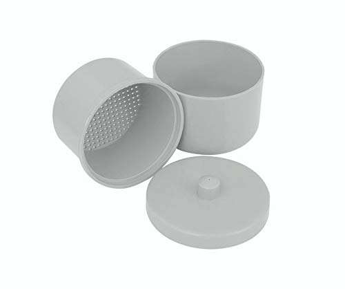 Round Denture Case, Plastic Box, Orthodontic Retainer Bath, Dental Orthodontic Mouth Guard Storage Container Holder with Strainer (White)