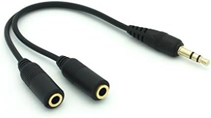 3.5mm Headset Splitter Earphone Speaker Audio Y Adapter 2-Port Black Compatible with RED Hydrogen One