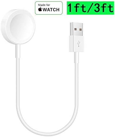 Fusiron Watch Cable 1ft for AP Watch Charger,Portable Charger Cord Compatible with Apple Watch Series 3 2 1 All 38mm 40mm 42mm 44mm Version