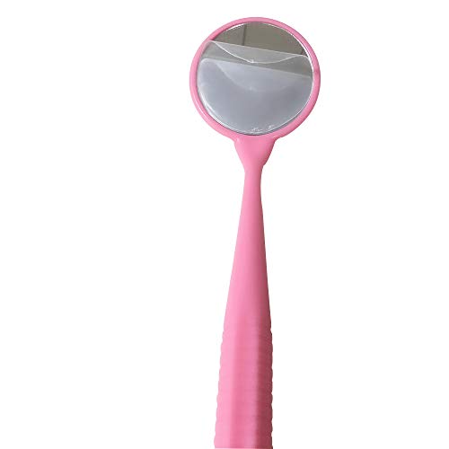 YOUYA DENTAL Tooth Mirror Inspection Teeth Large Size Dental Mouth Mirror for Kid Children Role Playing Dentist Checking Dental Puppet Teeth and Teeth Model (Pink)