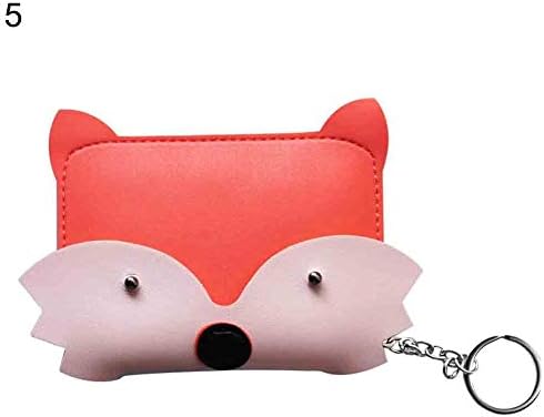yongqxxkj Cartoon Animal Faux Leather Card Sleeve Coin Purse Kids Mini Wallet Key Ring 5