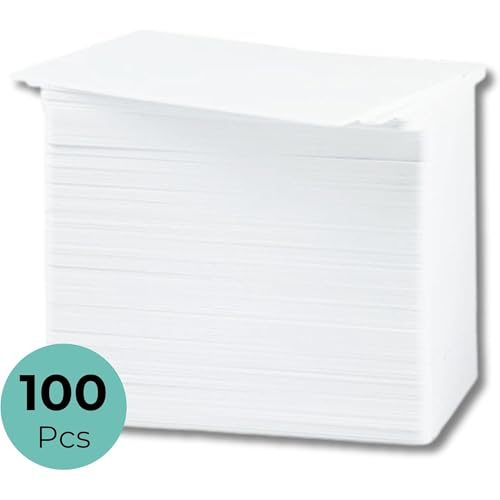 Double Dragon, 100 x cartes vierges en plastique PVC, CR80 (86 x 54 mm), 30 mil (0,76 mm), compatible avec limprimante de cartes de donnees Zebra Magicard Evolis Fargo. PAS pour la sublimation