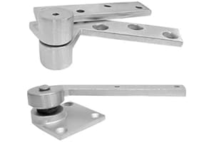 ABH MANUFACTURING ABH 0117 3/4 Offset Pivot Set (Includes 0180 Top & 0117B Bottom) (Satin Stainless Steel, LH)