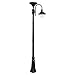 GAMA Sonic Everest Outdoor Solar Lamp Post Light Kit, Black Cast Aluminum Industrial Style Downlight Lamp, Light Pole, and Concrete Sleeve Anchors with Warm White Light 2700K (109001)