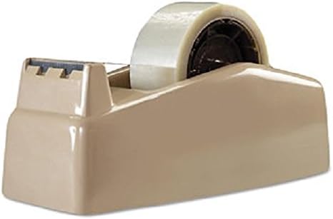 Two-Roll Desktop Tape Dispenser, 3 Core, High-Impact Plastic, Beige"