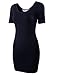 Tom's Ware Cotton Slim Fitted Scoop Neck Dress TWFR049-BLACK-US S/M ( ASIAN SIZE M)