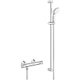 GROHE Precision Flow 34842000 Thermostatic Shower Mixer Tap (Water-Saving, Safety Lock at 38°C, Durable Surface), Chrome