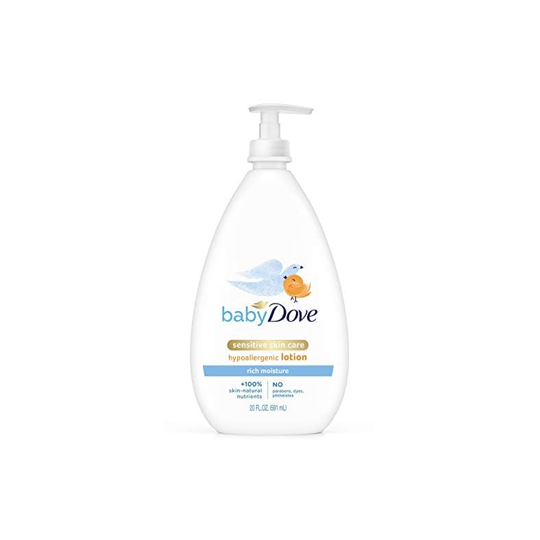 Baby Dove Sensitive Skin Care Body Lotion For Delicate Baby Skin Rich Moisture With 24-Hour Moisturizer, 20 fl oz…