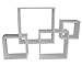 Shelving Solution Intersecting Decorative White Color Wall Shelf, Set of 6, 2 Candles Included
