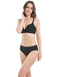 Areke - Bragas de bikini sin costuras, blandas elásticas Cheekini Hipster paquete de 6