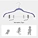 SONGMICS 30-Pack Pants Hangers, 16.7-Inch Long Velvet Hangers with Adjustable Clips, Non-Slip, Space-Saving for Pants, Skirts, Coats, Dresses, Tank Tops, Light Purple UCRF12PL30