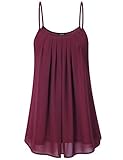 Laksmi Women's Pleated Chiffon Layered Cami Front Pleat Cool Short Tank Tunic Dress