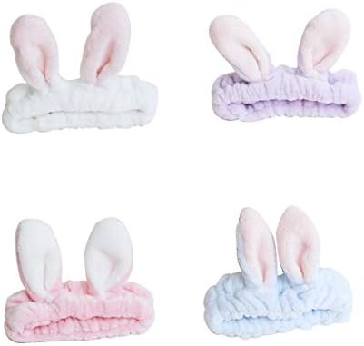 GIANCOMICS Cute Cat Ears Headband Soft Stretch Spa Facial Makeup Headband