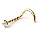 Ruifan 3PCS 20G Gold Plated Surgical Steel With Clear 2mm/2.5mm/3mm Diamond Cubic Zirconia Crystal Nose Twist Screw Ring Piercing Jewelry