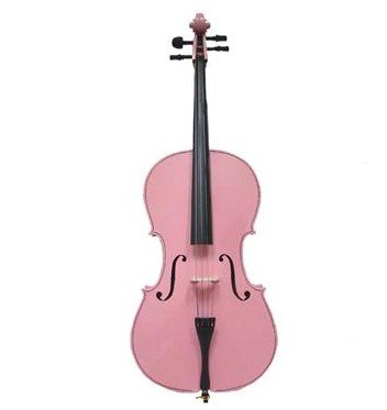 Merano 4/4 Full Size Pink Cello with Black Carrying Bag and Bow