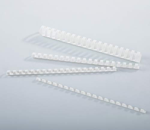 BNC 19 Rings Letter Size Plastic Comb Bindings White Color Pack of 100 6mm (1/4")