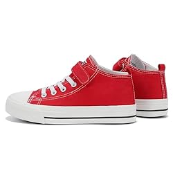 Fefoe Girls Red Shoes for Boys Running Canvas