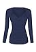 Simier Fariry Womens Clothing Long Sleeve Sexy Blouse Tops Navy Blue L