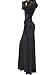 Vivicastle Solid V-Neck 3/4 Sleeve Wrap Waist Long Maxi Dress (Large, CH.Gray)