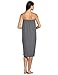DII Spa Towel for Women, Adjustable Shower Wrap with Self-Fastening Closure, Small/Medium, 55.5x32.5, Gray