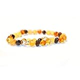 The Art of Cure Baltic Amber Bracelet 10 Inch - Silver Lobster Clasp (multi) - Anti-inflammatory
