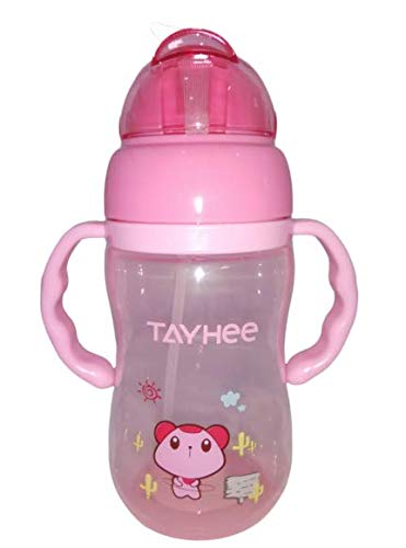 Gilli Shopee Baby Cute Stylish Bpa Free Unbreakable Sippy Cup (Sipper Kids Mug) Straw Sipper Infant PP Water/Juice Training Gravity Sipper Cup with Handles(350Ml Pink)