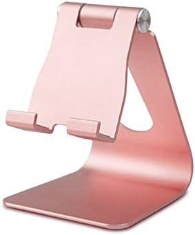 Adjustable Desktop Cell Phone Stand Tablet Stand, Advanced Aluminum Stand Holder for Mobile Phone (All Size) and Tablet (Up to 10.1 inch) (Rose Gold)