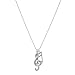 Spinningdaisy Silver Plated Crystal Music Notes Clef and Ottava Necklace
