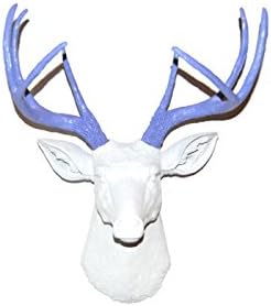 Near and Deer Deer Head Wall Mount, White/Lavender/Purple