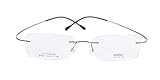 SHINU Titanium Frame Glasses Prescription Lens Eyeglasses Metal Rimless for Men Rxable-SH021(gun,demo lens)