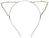 Generic Cat Ear Headband Pearl Shape Rhinestone Hair Band Headwear-Highlight In The Party For Women Costume