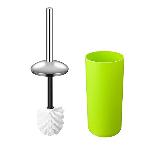 6 Pcs Plastic Bathroom Accessory Set Luxury Bath Accessories Bath Set Lotion Bottles, Toothbrush Holder, Tooth Mug, Soap Dish, Toilet Brush, Trash Can, Rubbish Bin (Green)