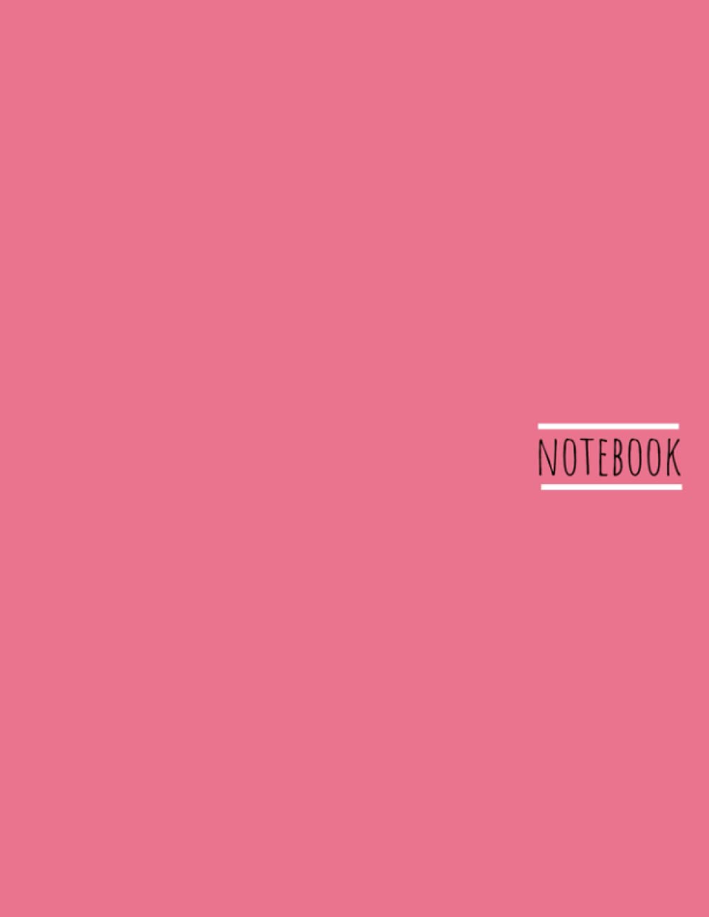 Minimalist Lined Notebook, College Ruled, 120 pages, 8.5 x 11 inches, Bubblegum Pink: Composition Notebook